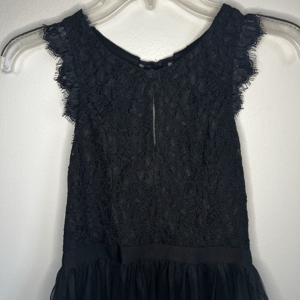 Francesca's Black Lace Open Back Tulle Mini Dress XS Women's NEW Goth Punk Glam - Picture 4 of 10